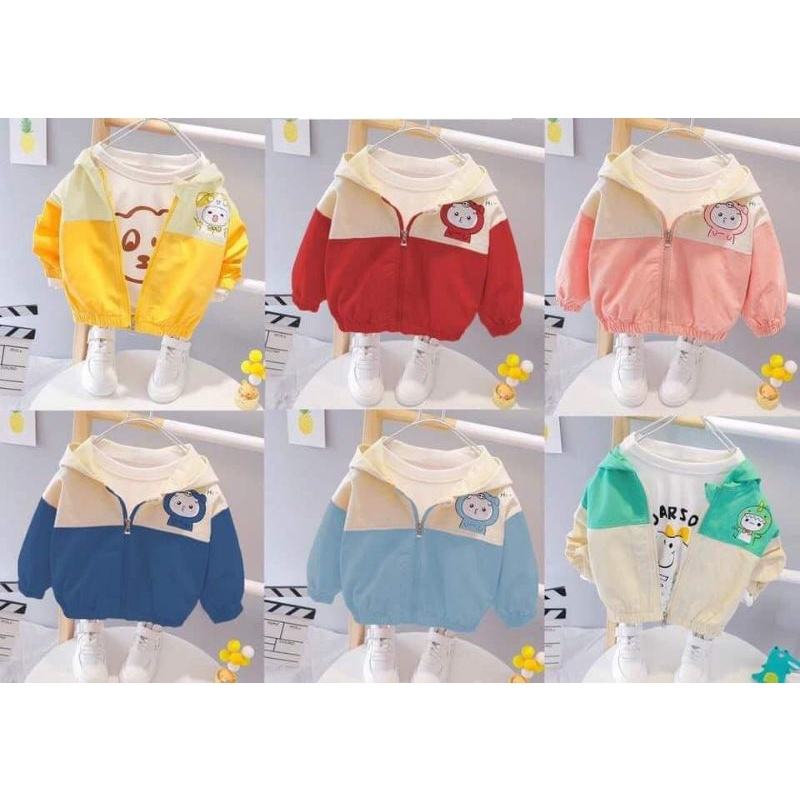 Áo khoác gió QC, Bộ pizama cho bé trai và bé gái