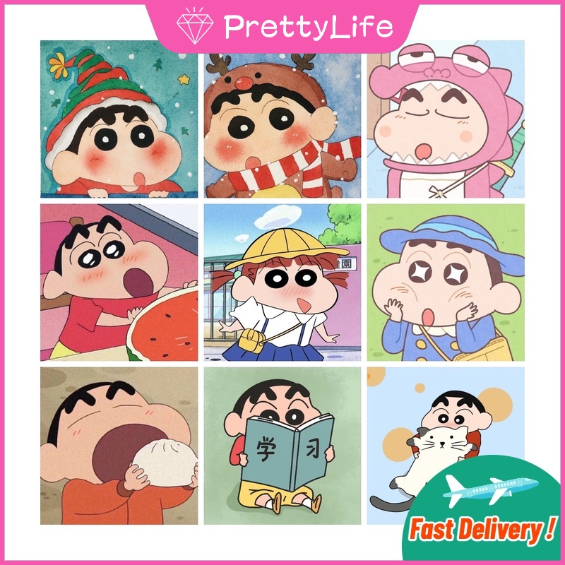 Bộ Tranh Đính Đá 5D Tự Làm Hình Shin-Chan Nhật Bản 30x30cm / 40x40cm / 50x50cm