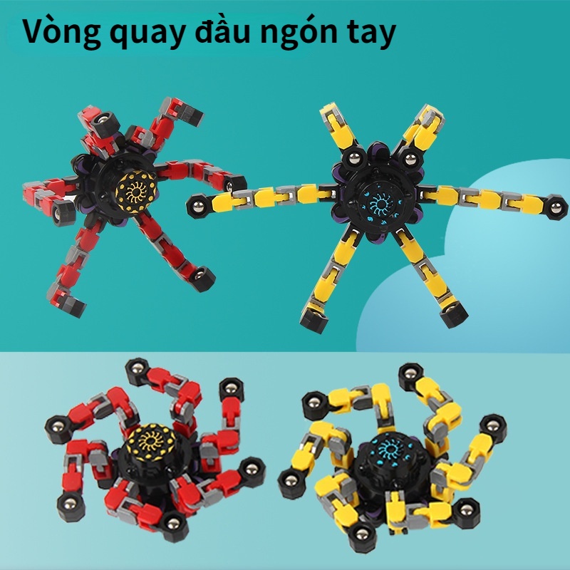 FEPITO Mới Biến dạng Chuỗi Trẻ em Đầu quay bị biến dạng Thuốc giảm căng thẳng Đầu ngón tay Đầu cơ học