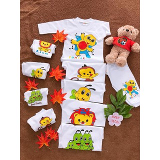 Bộ (1 bộ) quần áo trẻ em thun cotton SUSU | Mẫu Dài Trắng Bo Gấu | Size 1-8 cho bé 5-21kg| Đồ bộ bé trai, bé gái