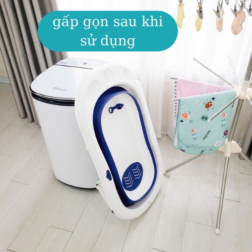 Chậu tắm gấp gọn cho bé có kèm phao tắm - popapu store