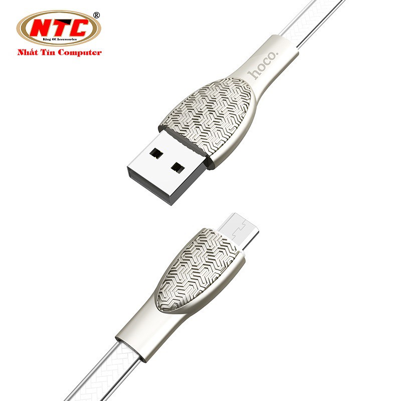 Cáp sạc nhanh và truyền dữ liệu Hoco U52 Bright cổng microUSB 2.4A dài 1.2M (3 màu)