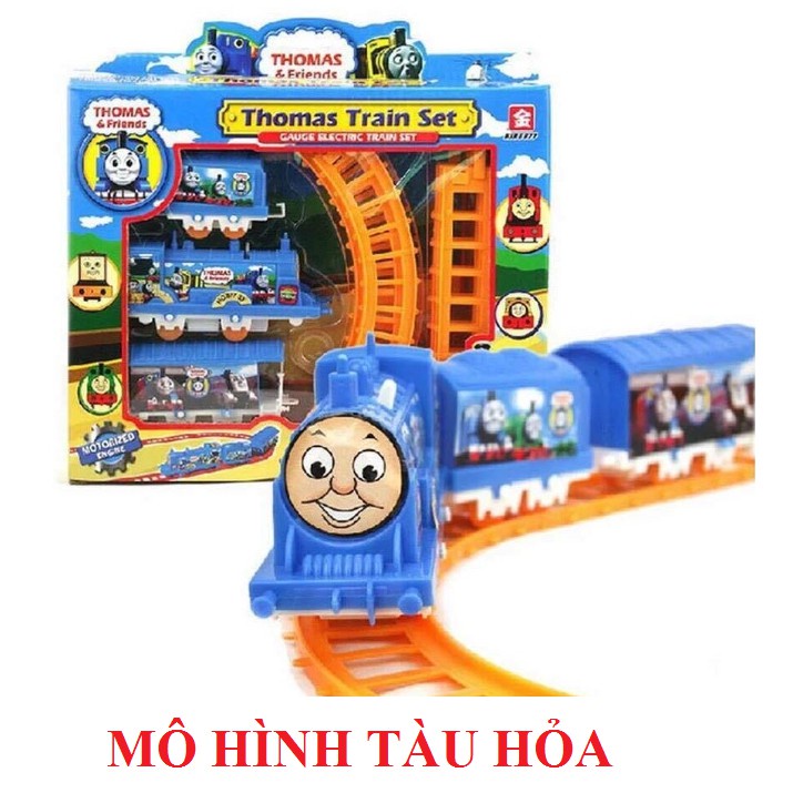 Đồ chơi mô hình tàu hỏa Thomas dùng pin  lượn vòng vui nhộn cho bé