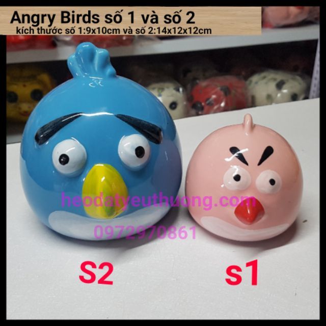 Angry Birds tiết kiệm - gốm sứ cao cấp ( size mini và size nhỏ)