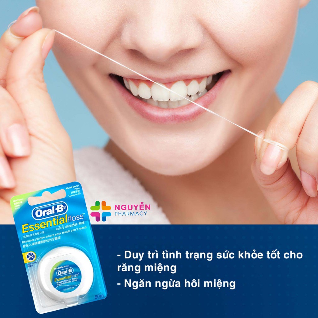 Chỉ Nha Khoa Oral-B Essential Floss 50m - Hương Bạc Hà The Mát