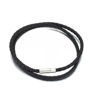 Dây chuyền nam nữ unisex dây da titan ko đen tt 2872