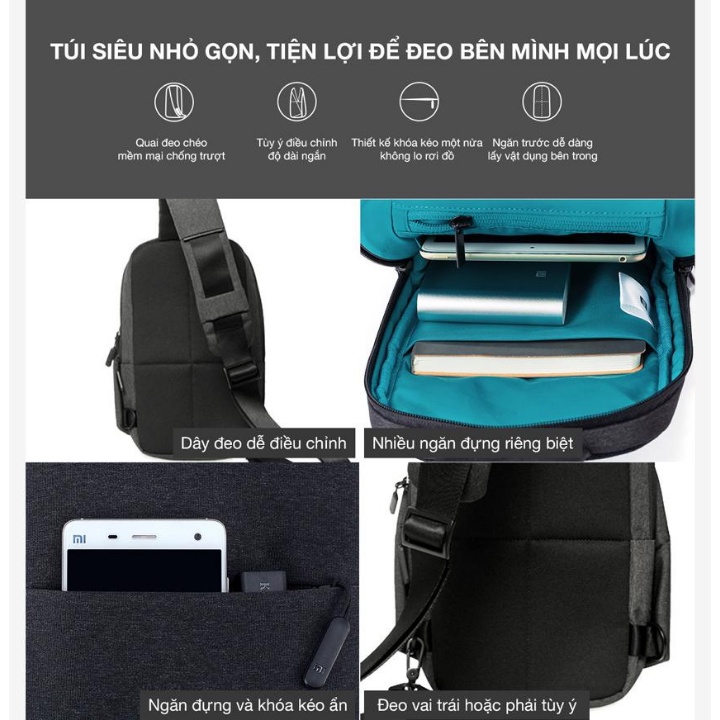 Túi Đeo Chéo Xiaomi Urban Leisure Dung Tích Chứa Tới 4 Lít , 100% Làm Từ Vải Polyeste Cho Độ Bền Cao Chống Thấm Nước | BigBuy360 - bigbuy360.vn