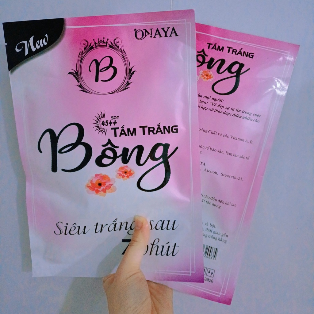 Tắm trắng bông onaya siêu trắng sau 7 ngày