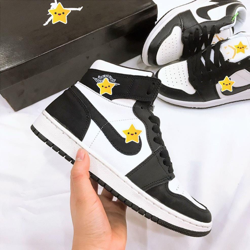 Giày Sneaker Nam Nữ Giày Nike Air Jordan 1 Panda Cổ Cao Trắng Đen Đẹp Cao Cấp 2021 🌳