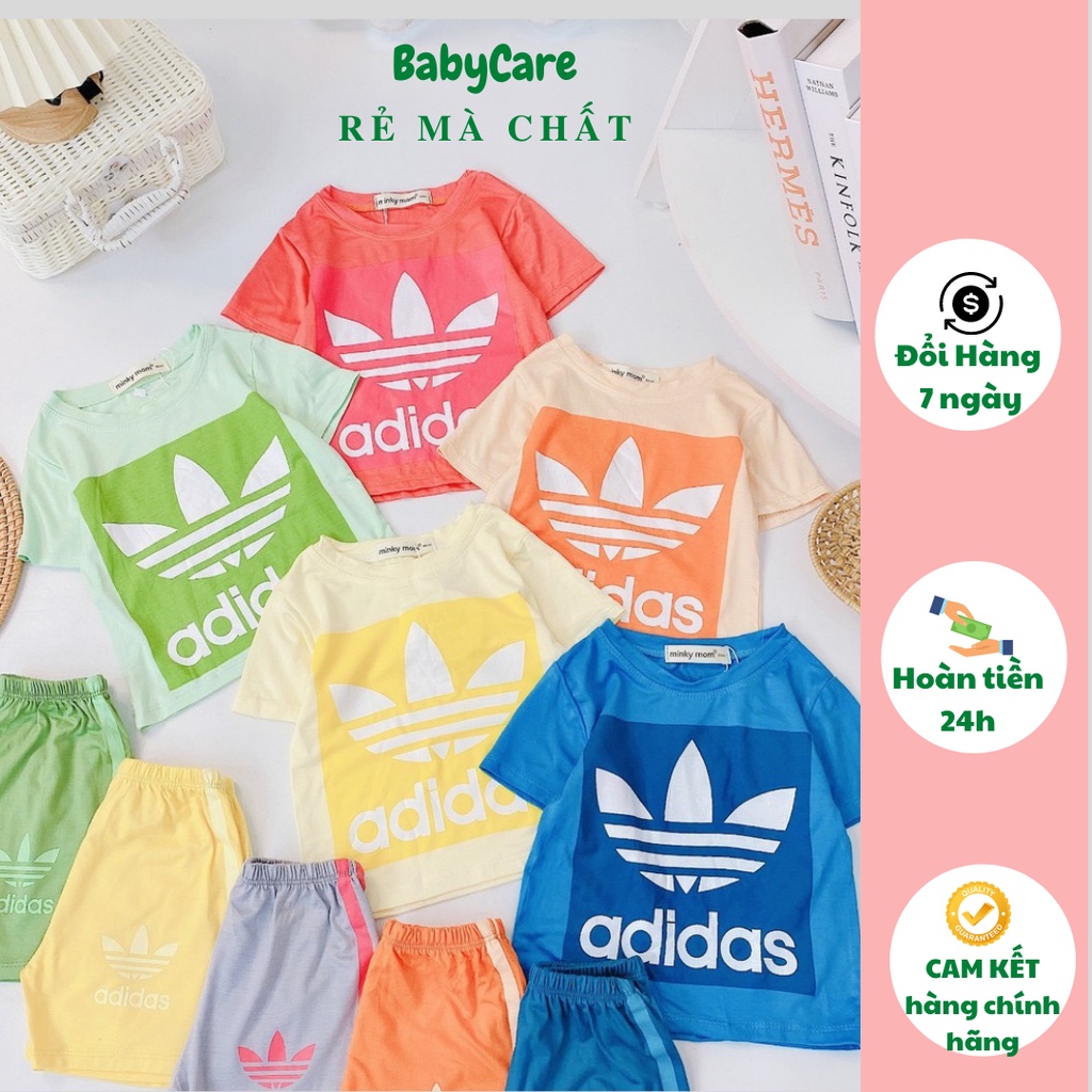 Đồ Bộ Bé Gái, Bé Trai Minky Mom Vải Thun Lạnh in chữ DAS, Bộ Quần Áo Cộc Tay Cho Bé Mặc Hè Thoáng Mát