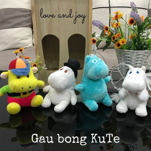 Gấu bông - Hà mã Moomin móc khóa, treo nôi