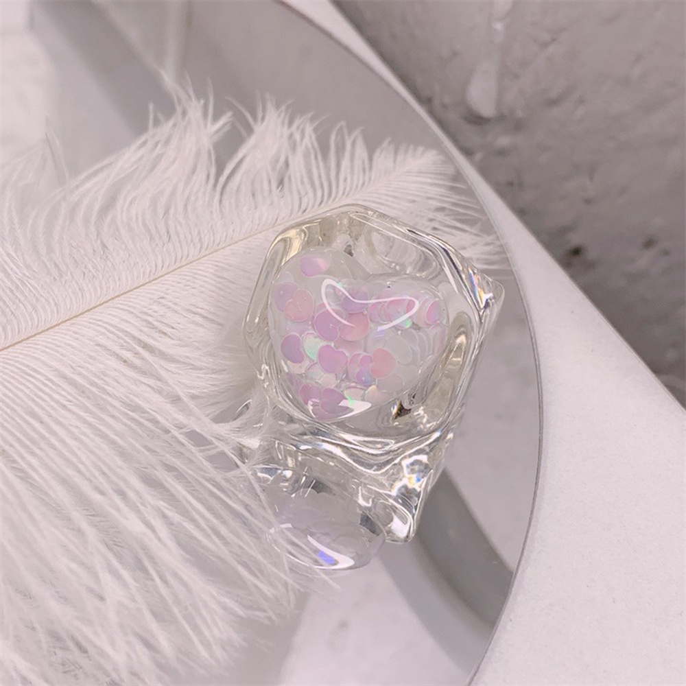 1 Nhẫn Đeo Ngón Tay Bằng Nhựa Resin Màu Kẹo Ngọt Thời Trang Cho Nữ