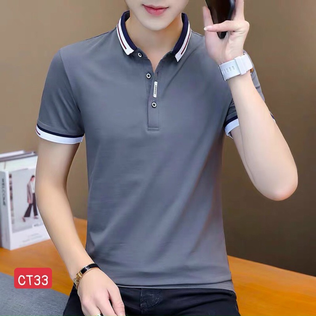 Áo Thun Nam Ngắn Tay Có Cổ 🔵 𝐅𝐑𝐄𝐄 𝐒𝐇𝐈𝐏 🔵 Áo Phông Nam Đẹp Vải Thun Co Giãn Thời Trang Hpfashion - ATNCT33 | BigBuy360 - bigbuy360.vn