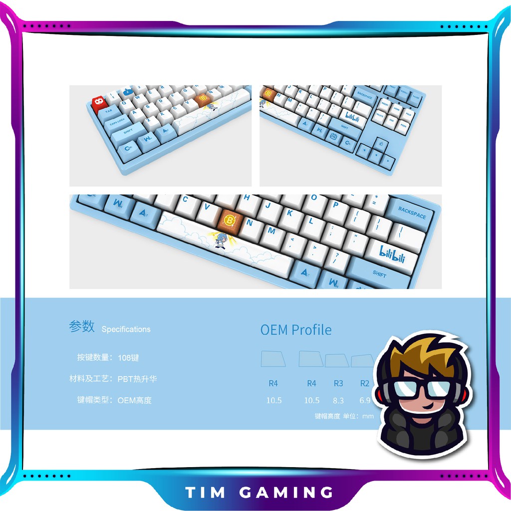 [Mã 254ELSALE giảm 7% đơn 300K] Bộ Keycap AKKO Bilibili | Hàng chính hãng bảo hành 12 tháng