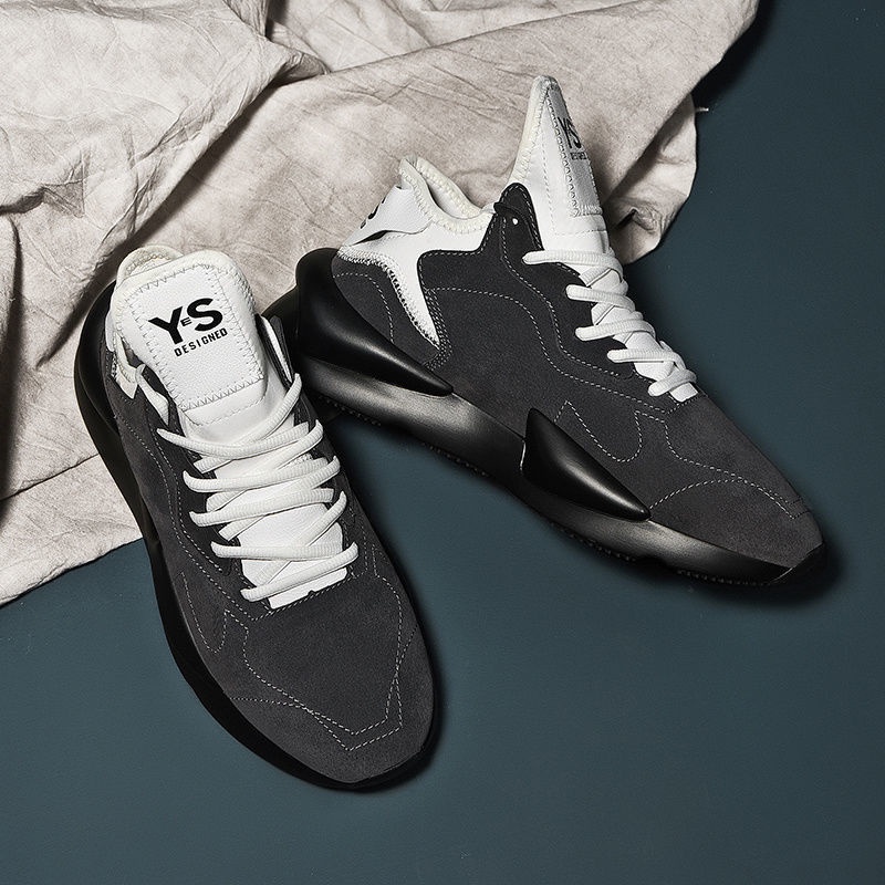 Giày Thể Thao Da Bò Màu Đen / Xám Phong Cách Samurai Thời Trang Cho Nam y3 y3