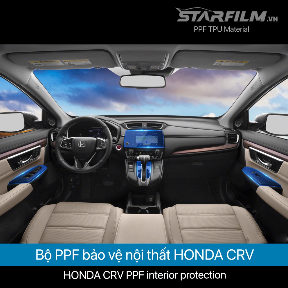Honda CRV 2019 ~ 2022 PPF TPU bảo vệ nội thất STARFILM