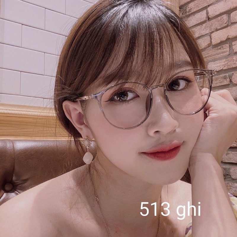 Gọng Kính Cận Tròn Nam Nữ Hàn Quốc 513 - Kính Cận Thời Trang Nhựa Dẻo Tr90 Chịu Lực Nhựa Dẻo Cao Cấp