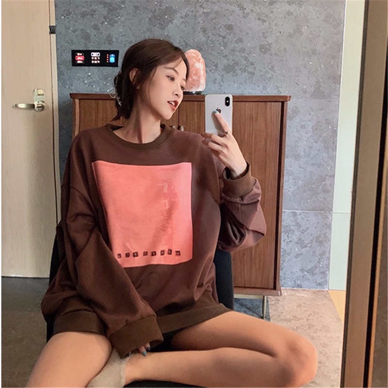 Áo Sweater Dáng Rộng In Họa Tiết Thời Trang Mùa Thu Mới Cho Nữ