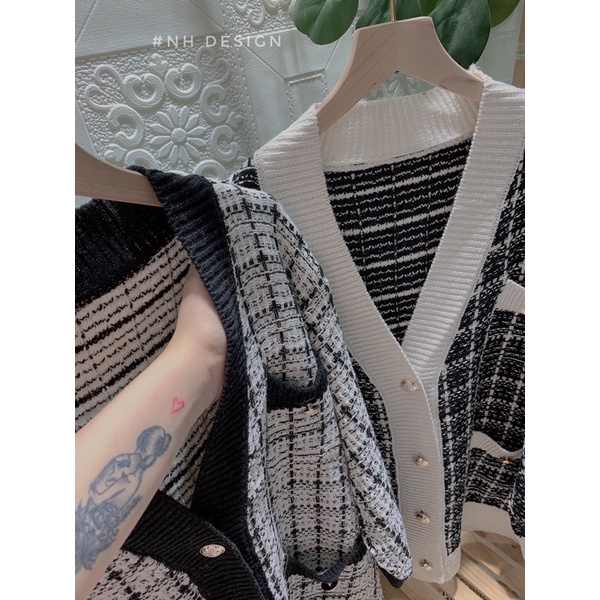 ÁO KHOÁC LEN CARDIGAN KẺ CARO HOT HIT | BigBuy360 - bigbuy360.vn