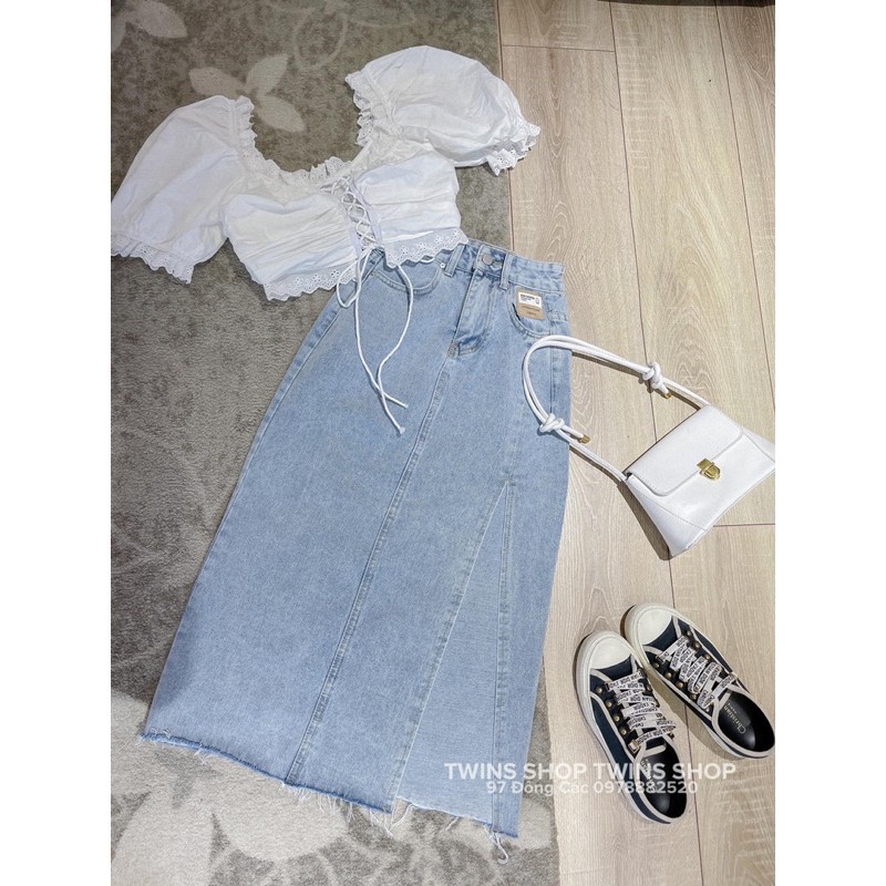 chân váy jeans xẻ 1211