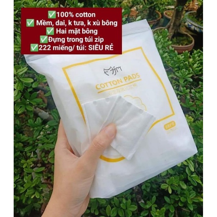 Bông tẩy trang 3 lớp Cotton Pads (Túi 222 miếng) siêu mềm