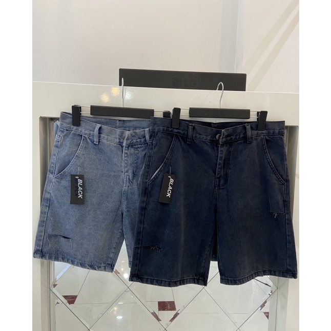 QUẦN SHORT JEANS RÁCH ỐNG RỘNG NAM NỮ T-A-N Style hàn quốc-QSJ02-chất ngất màu xanh,đen ảnh thật