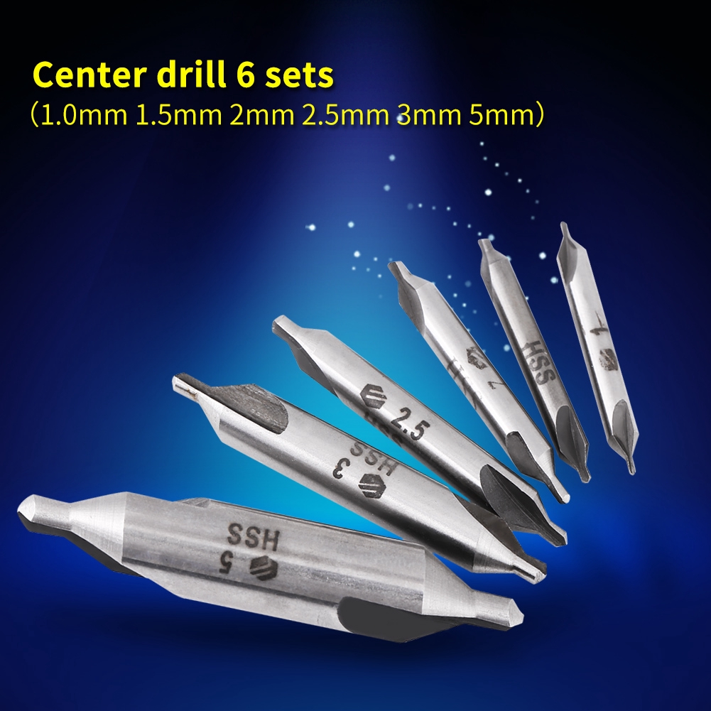 6 đầu mũi khoan định tâm 60 độ 1/1.5/2/2.5/3/5mm