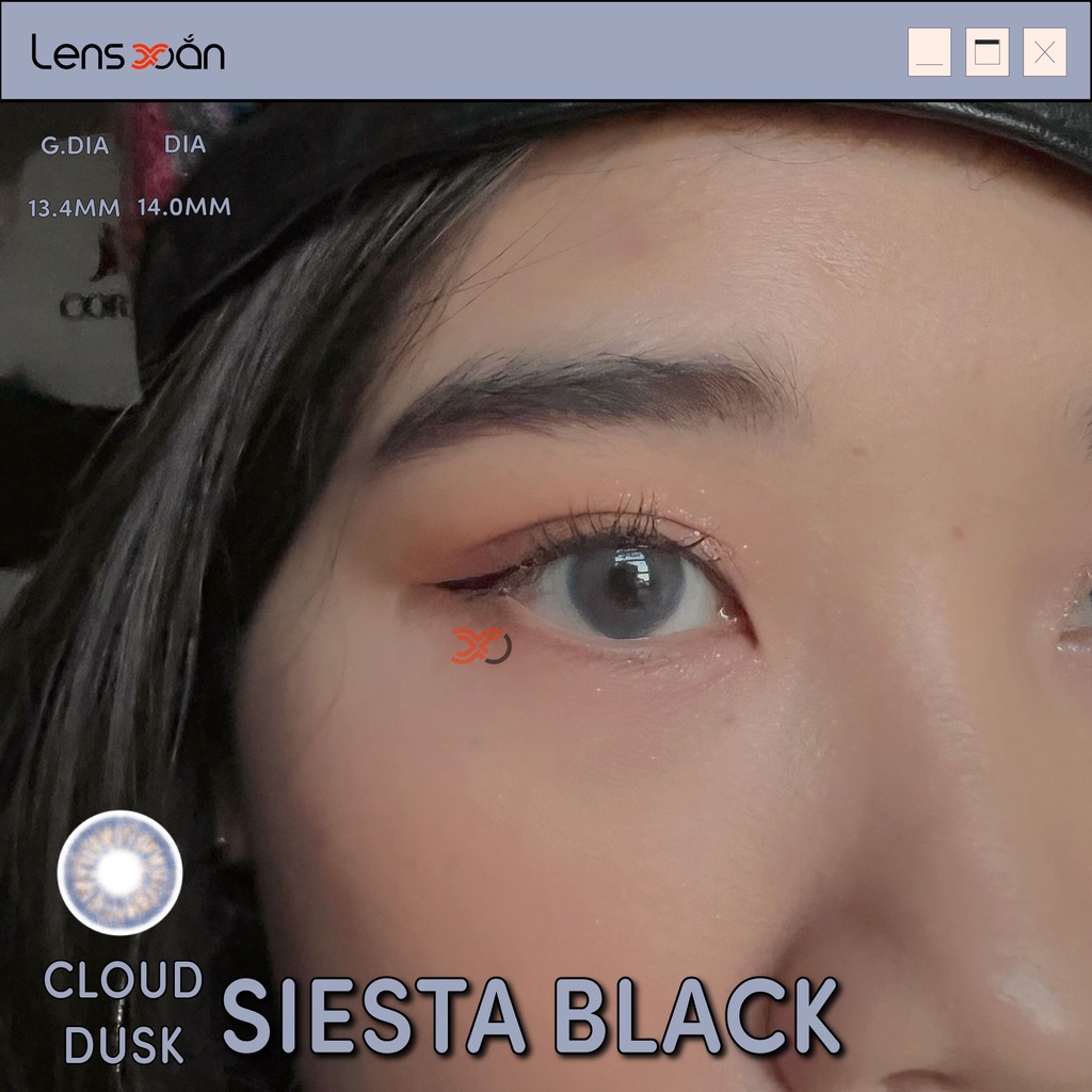 KÍNH ÁP TRÒNG CAO CẤP SIESTA BLACK CLOUD DUSK: LENS XANH TÍM SÁNG TRONG| PC HYDROGEL LENS| COLOR CL| LENS XOẮN