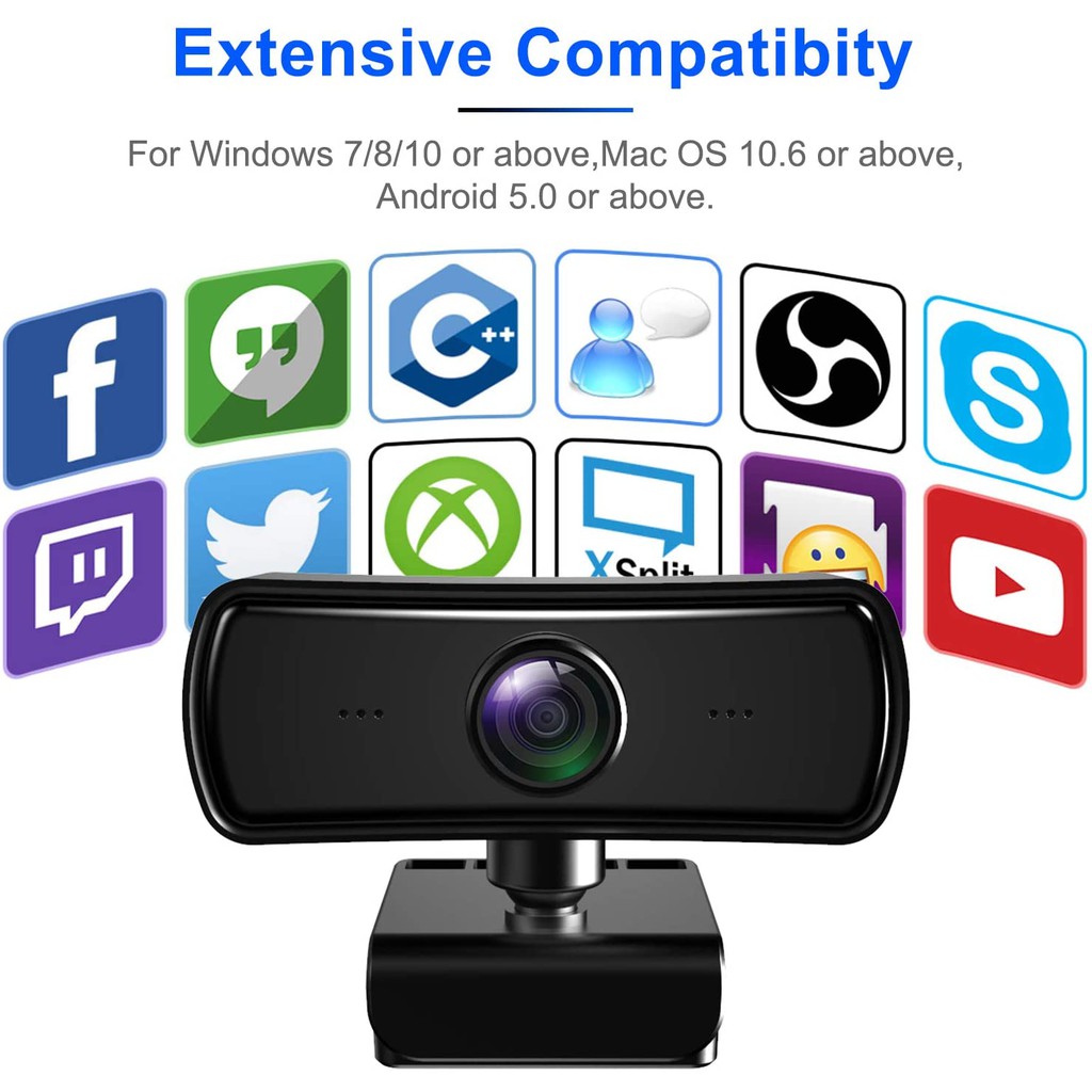 Webcam 2K 2040 * 1080P HD máy tính PC có Micrô truyền hình trực tiếp công việc hội nghị gọi video | BigBuy360 - bigbuy360.vn