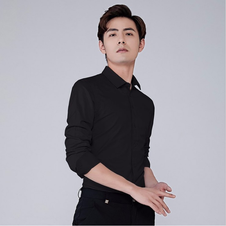 Áo sơ mi nam dài tay công sở vải lụa nến nhẹ mát thấm hút mồ hôi | BigBuy360 - bigbuy360.vn