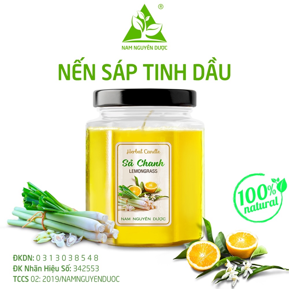 Nếp Sáp Tinh Dầu Sả Chanh Nam Nguyên Dược Thắp sáng, hương thơm thiên nhiên