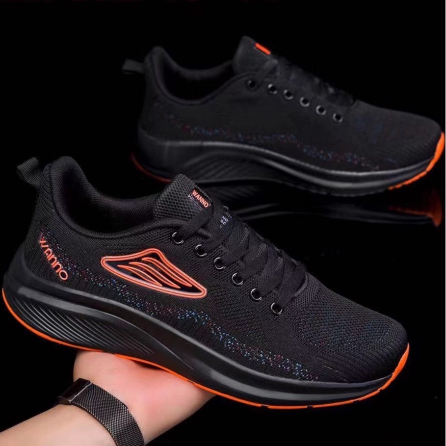 Giày thể thao sneaker nam đế đen logo trắng hàng chính hãng bảo hành 12thang (WN012ĐC)