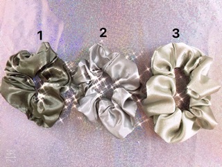 Chun buộc tóc bản to scrunchies lụa nhiều màu