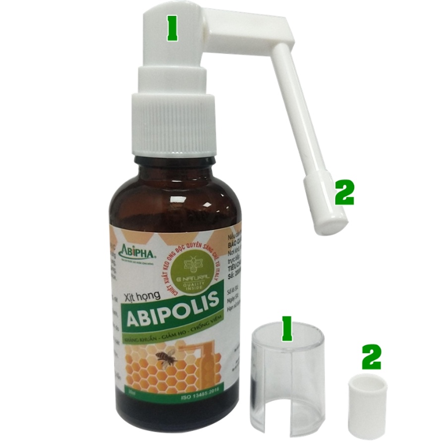 Xịt họng Abịpolis chai 15ml chiết xuất keo ong giúp hỗ trợ làm dịu nhanh đau họng, ngứa hong, rát họng