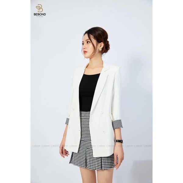 Áo Khoác Blazer Nữ BEBOND Phong Cách Hàn Quốc Kiểu Dáng 2 Lớp Năng Động Trẻ Trung BBA15 | BigBuy360 - bigbuy360.vn