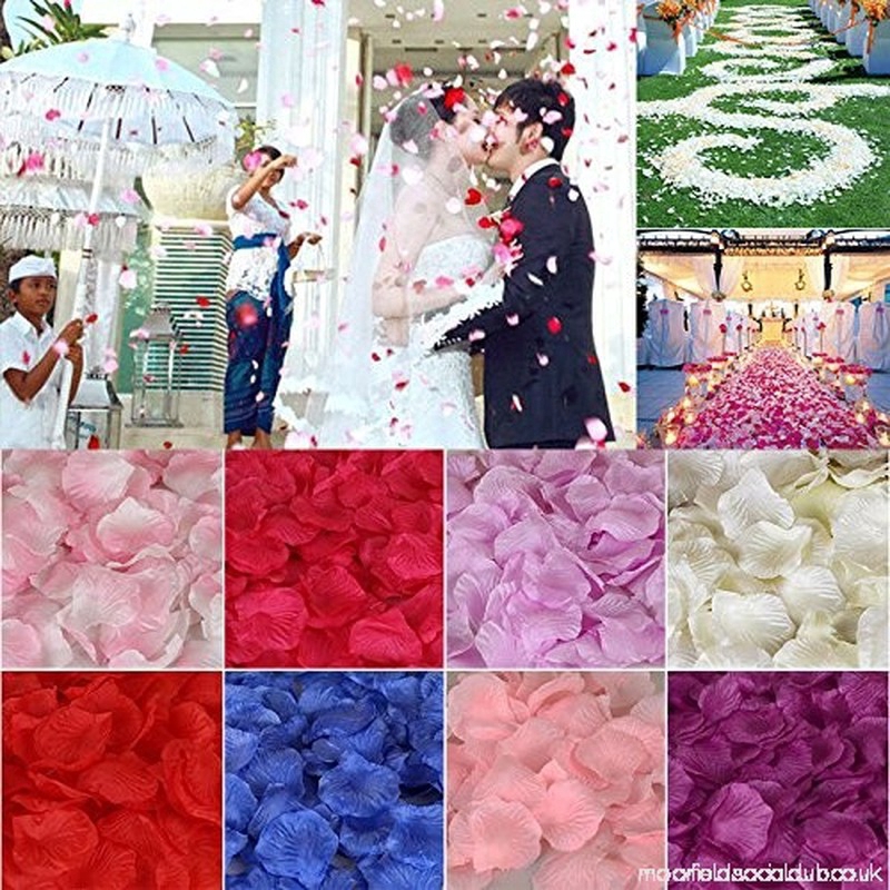 Set 100 cánh hoa hồng giả trang trí tiệc cưới
