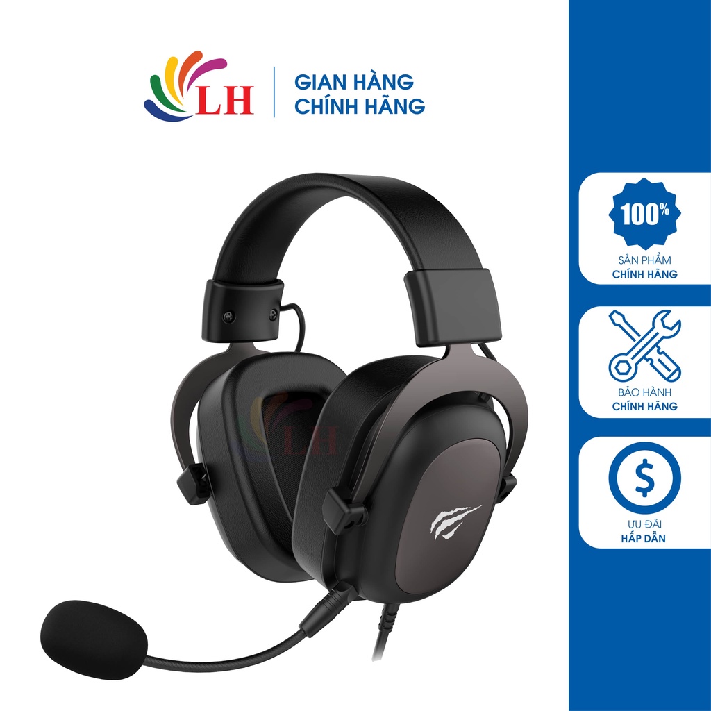 Tai nghe chụp tai có dây Gaming Havit H2002D - Hàng chính hãng - Micro chống nhiễu, âm thanh Gamenote sống động
