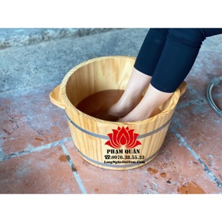 Chậu gỗ ngâm chân có hạt masage Loại 1, chậu ngâm chân gỗ thông nhập khẩu