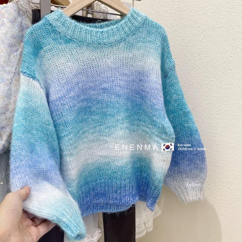 Áo Sweater tay dài dáng rộng kiểu Hàn Quốc xinh xắn cho bé