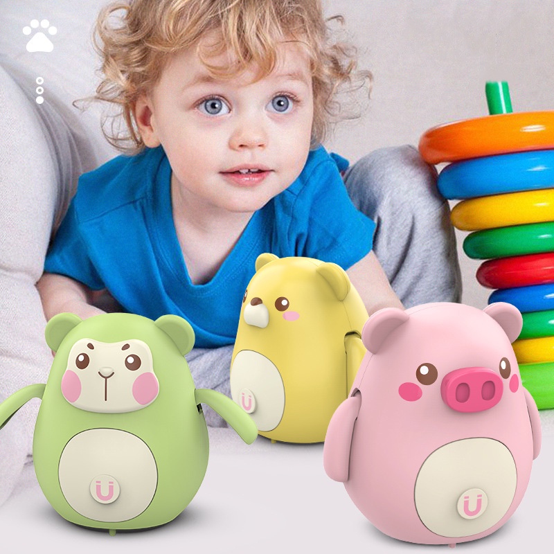 [TẶNG KÈM PIN] Đồ Chơi Lật Đật Hình Động Vật chạy pin di chuyển lắc lư SIÊU CUTE