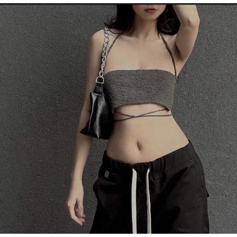 Áo len móc hở lưng  (Croptop Crochet) | BigBuy360 - bigbuy360.vn