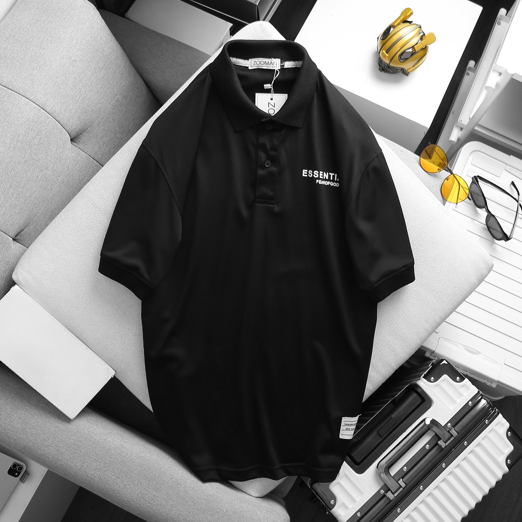 Áo polo nam ESSENTIALS chất vải cotton cá sấu cao cấp, áo nam tay ngắn mùa hè