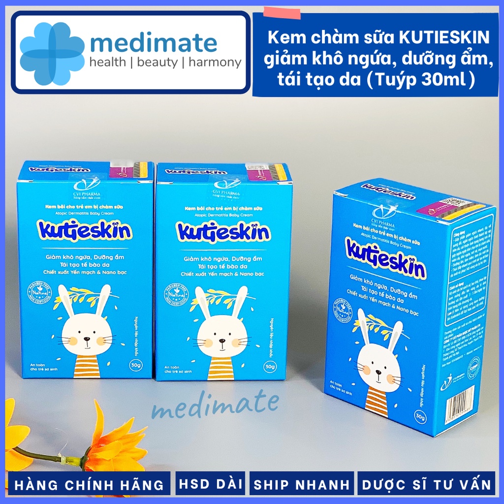 Kem bôi chàm sữa KUTIESKIN cho bé giảm khô ngứa, dưỡng ẩm, tái tạo da (Tuýp 30g)