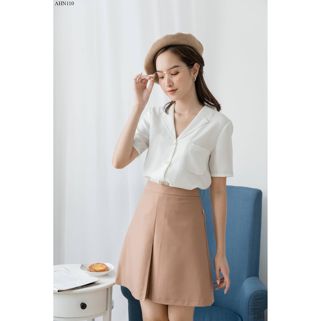Áo sơ mi pizama trần chỉ túi ngực TIIN STORE AHN110