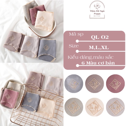Quần lót nữ cotton lạnh không đường may cao cấp không đường may mềm mại kháng khuẩn POPPY-QLA5