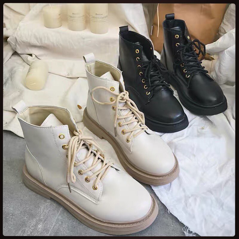 giày boot cổ cao mũi tròn