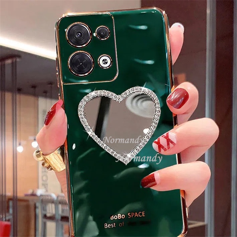 Ốp Điện Thoại TPU Dẻo Tráng Gương 6D Kèm Gương Trang Điểm Cho OPPO Reno8 Z 8 Pro Reno 8 8Z 7 7Z 7Pro 6Z 6 Z Pro 5G 4G
