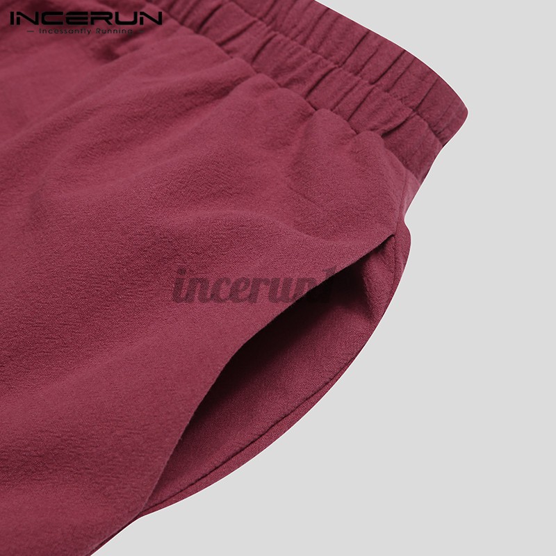 Set Đồ Bộ INCERUN Bằng Cotton Dài Tay Phong Cách Cổ Điển Dành Cho Nam