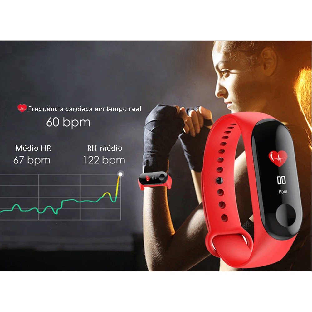 M3 Plus Jam pintar Smart Đồng hồ thể thao Band Bluetooth Wristband Monitor Theo dõi tập thể dục Blood