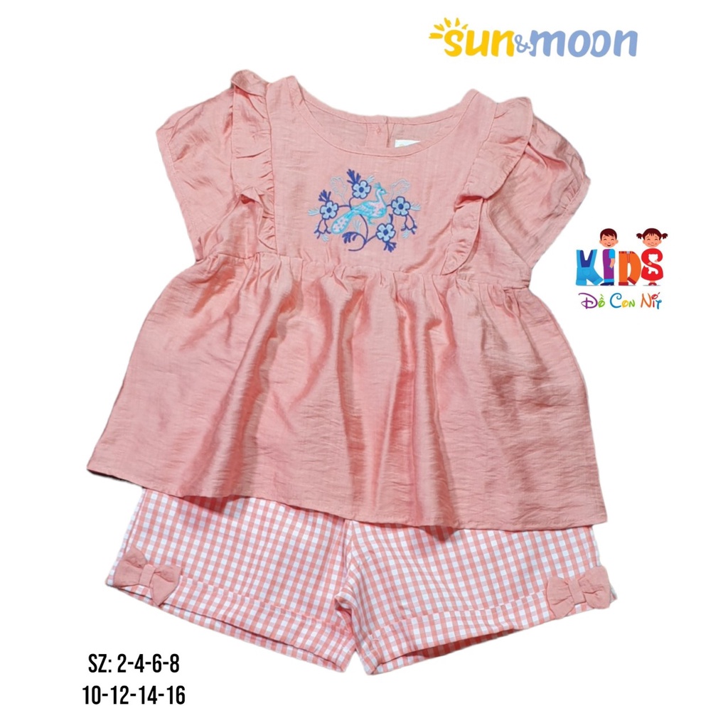 Bộ tơ thiết kế thêu hoa cho bé gái - Đồ bộ trẻ em
